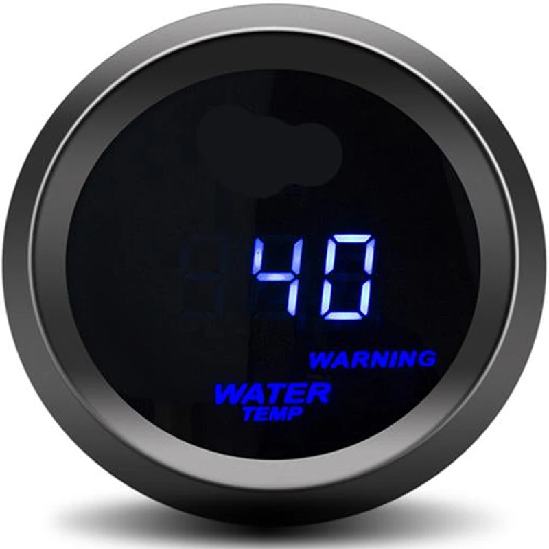 water temp gauge 52 мм Автомобильный цифровой турбонаддув манометр PSI Бар температура воды Температура масла Датчик давления масла вольтметр Тахометр датчики оборотов в минуту коэффициент воздушного топлива - Цвет: water temp gauge