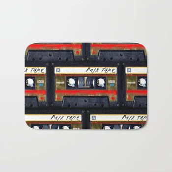 

Nordic Best Anti-slip Mat Entrance Carpet Funny Printing Retro Classic Vintage Gold Mix Cassette Tape Doormat And Rug Stair