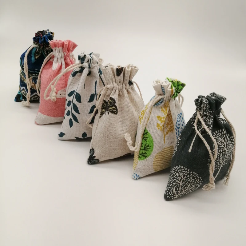 100pcs Cloth Jute Bag Sack Cotton Bag Drawstring Burlap Bag Jewelry Bags Pouch Little Bags For Jewelry Display Storage Gift Bag