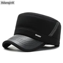 XdanqinX, мужская плоская кепка, регулируемый размер, шапка с наушниками, мужские армейские военные шапки, Повседневная модная брендовая Кепка, мужская шапка, зимняя теплая шапка
