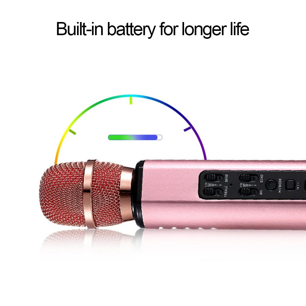 K6 Bluetooth беспроводной конденсаторный волшебный микрофон караоке для мобильного телефона плеер микрофон динамик Запись музыки