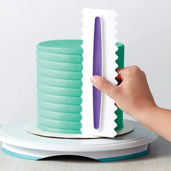 

New 6 Designs Textures Cake Decorating Tools Comb Cake Scraper Fondant Mousse Cream Spatula Edge Smoother Baking Pastry Tools