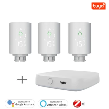 

Tuya ZigBee 3.0 Smart Radiator Actuator Programmable Thermostatic Radiator Valve Temperature Controller Voice Control Via Alexa