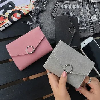 

2020 new women's wallet solid color zipper coin purse fashion small fragrance style short clutch card holder