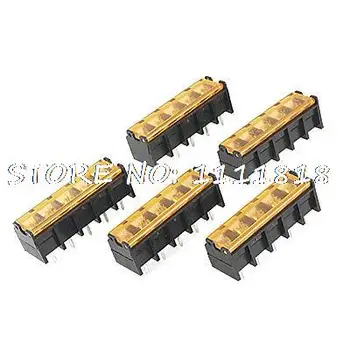 

5 Pcs Single Row 5 Position Screw Terminal Block AC 300V 30A