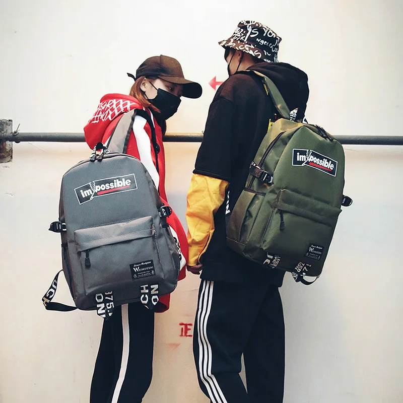 

Harajuku Ulzzang Oxford Personality Hip Hop Backpack Male/female Travel Backpack Stylish School Student Bag Pack for Men/women