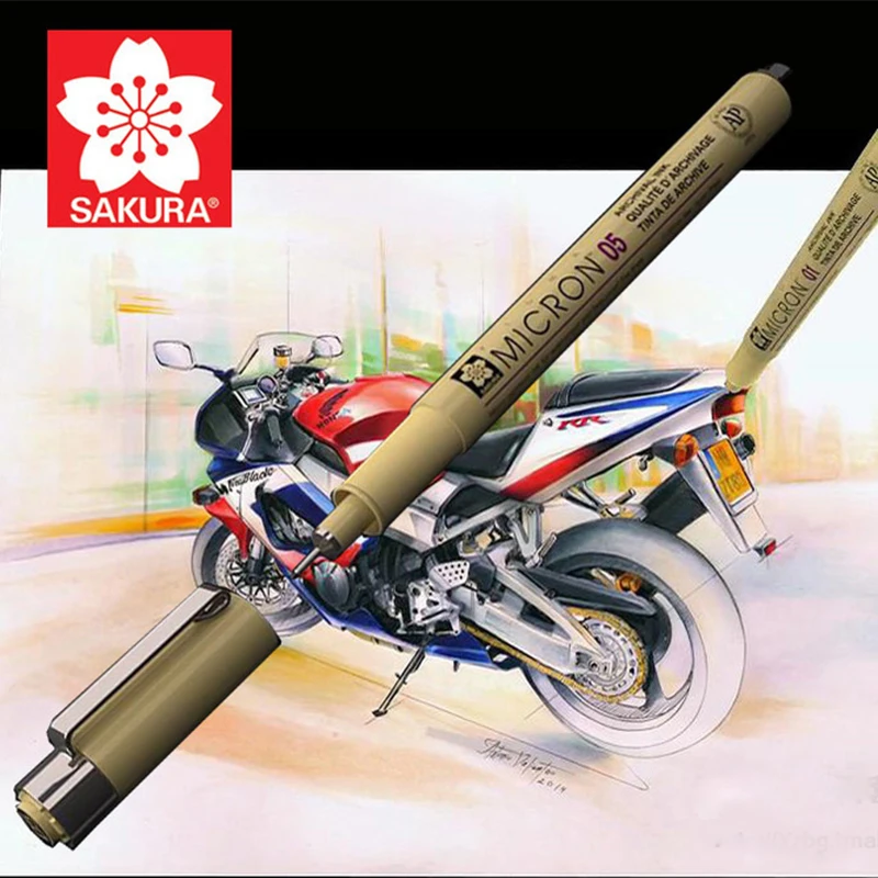 Sakura Pigma Micron Neelde мягкая кисть Ручка для рисования Fineliner Мультяшные чернила
