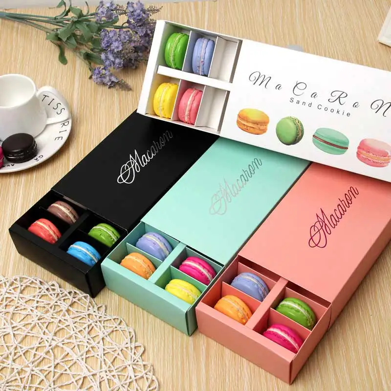 

Baking Decoration Chocolate Rectangle Gift Box Party Supplies Macaron Packaging Box 12macarons Big Capacity Small Pastry