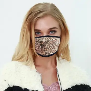 

Fashion Party Sequin Face Mask Breathable Cotton Mask Anti-Haze Shining Party Windproof Face Masks Maskswashable Mascarillas W3