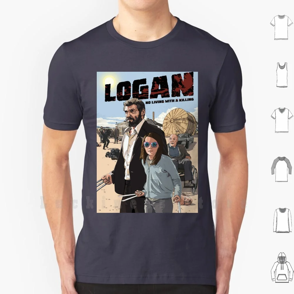 Футболка Logan-No Living With A Killing хлопковая большого размера | Мужская одежда