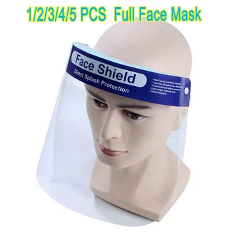 

5PCS Facial Shield Transparent Face Shield Full Face Mask Splash-proof Mask Covering Mask Face Mask Full Face Cover Mask