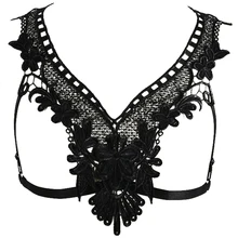 JLX. Жгут Кружева Цветы тело клетка HarnessBelt Сексуальный Бюстгальтер Связывание нижнее белье в готическом стиле женский черный кружевной Стильный Бюстгальтер Панк рейв боди жгут