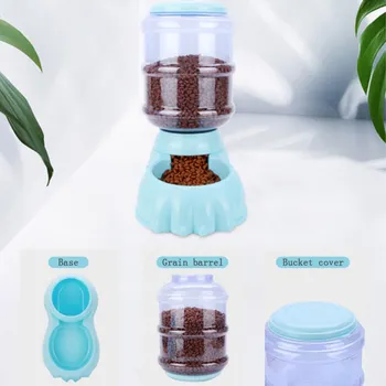 

Pet Dog Cat Automatic Food Storage Dispenser Plastic Food Feeder Station With Large Capacity For Dogs And Cats Food Container