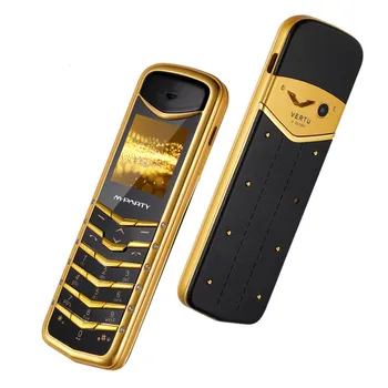 

Ultra Thin Metal Frame Mobile Phone MPARTY V7+ Supper Mini Cellphone Bluetooth Big Voice Free Gift With Leather Case