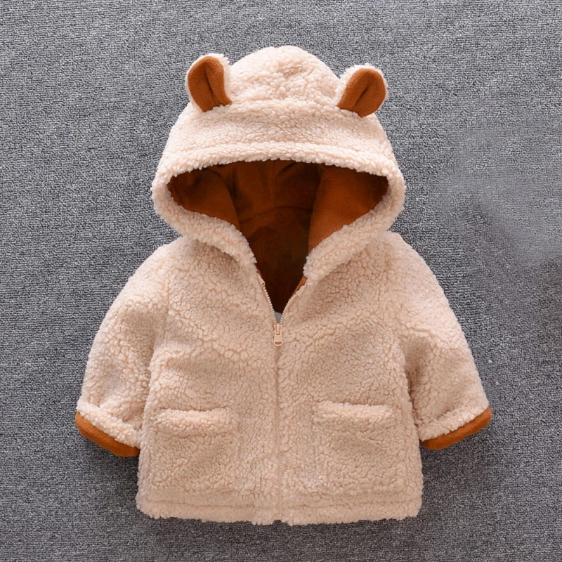 

2019 baby clothes Autumn winter Thicken cartoon solid coat long sleeve hoodies cotton warm toddler boy girls clothes kids clothe