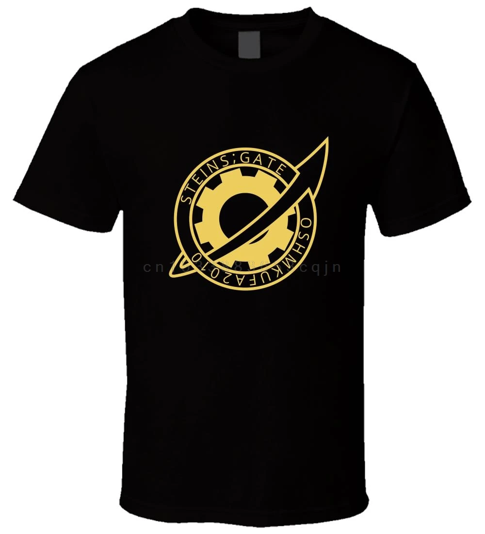 Steins Gate Badge 1 Nuova Vendita Calda T-Shirt Da Uomo Nera Taglia Ue Xs-5Xl Estate Uomo Casual 100% Cotone Girocollo Top Abbigliamento Tee