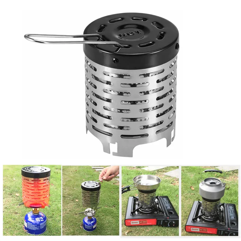 Outdoor Heater Stove Stainless Steel Portable Heating Cover Equipment w/Handle Camping Portable Outdoor Elements