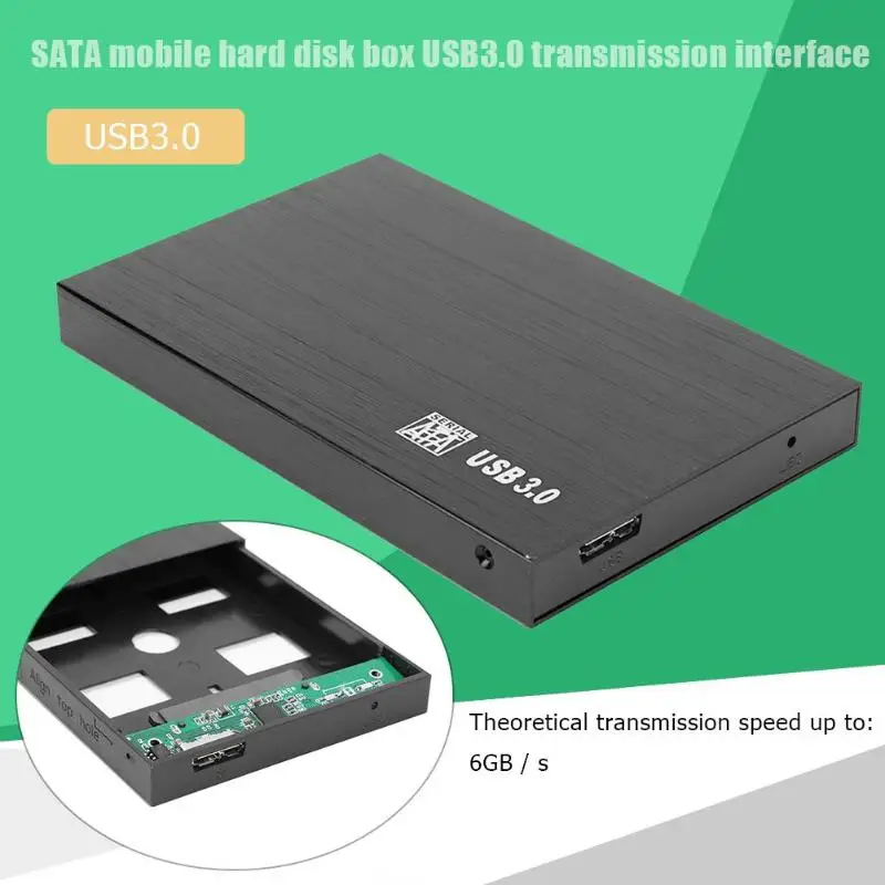 2,5 дюйма SATA USB2.0/USB3.0 чехол для жесткого диска из алюминиевого сплава с проводом/ABS быстрая замена скорости HDD корпус внешний жесткий диск коробка