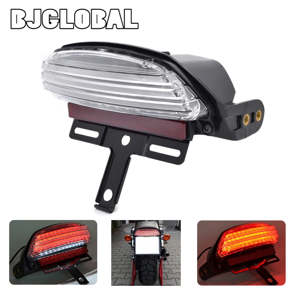 

Rear Tail Light License Plate Bracket LED Taillight For Harley Dyna Fat Bob FXST FXSTB FXSTC FXSTS FLSTSB FXSTSSE 2006 Up