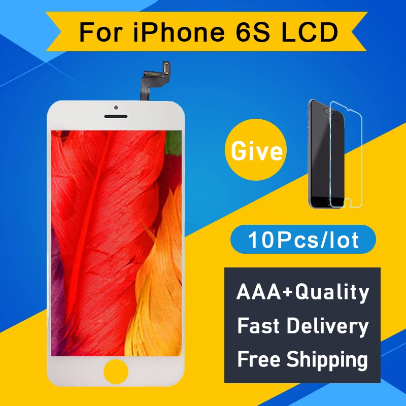 10 шт. жк экран с дигитайзером в сборе для iPhone 6S|screen ds|screen panasonicscreen press |