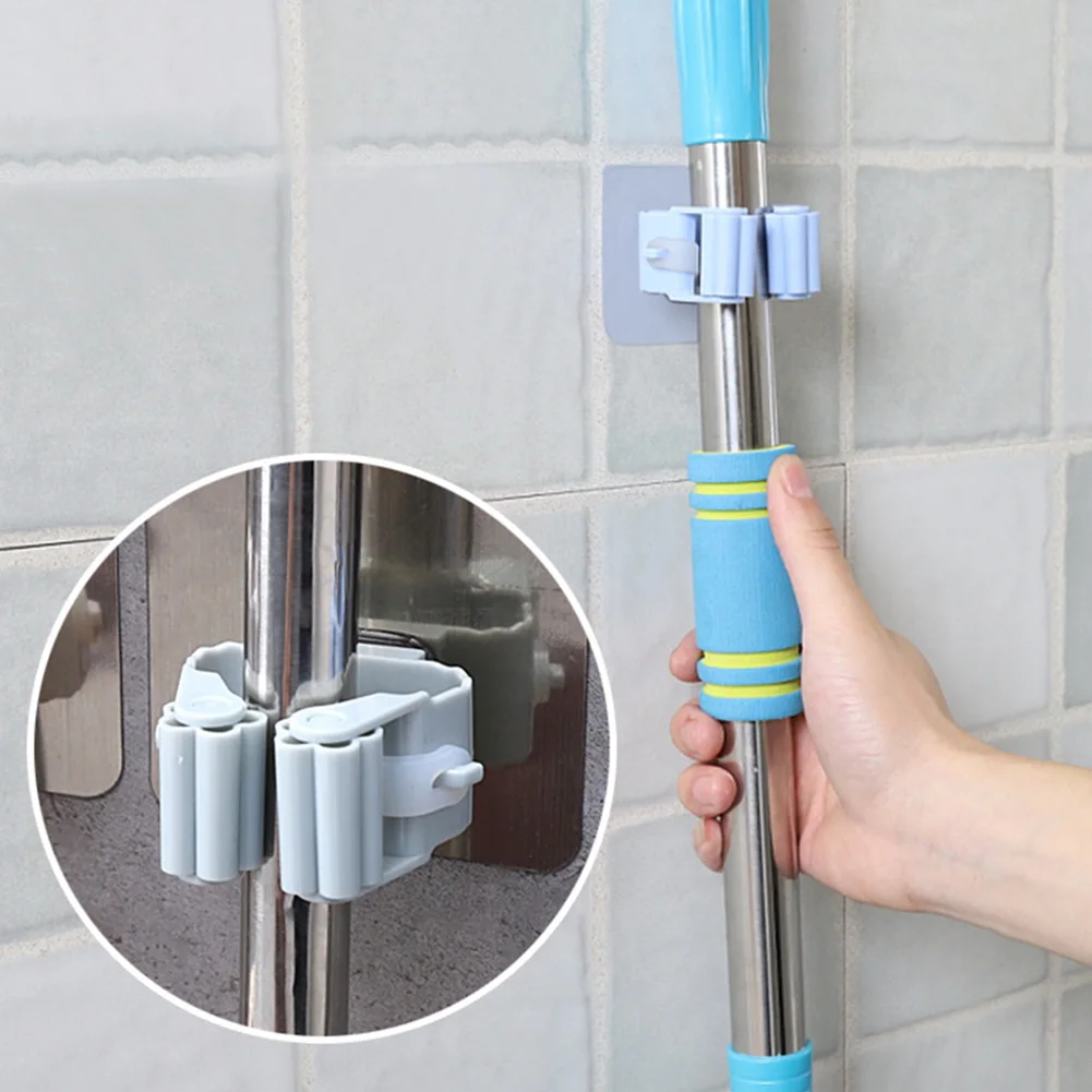 Details about   4pcs Bathroom Anti Slip Kitchen Broom Holder Dustpan Hanger Self  Garage 