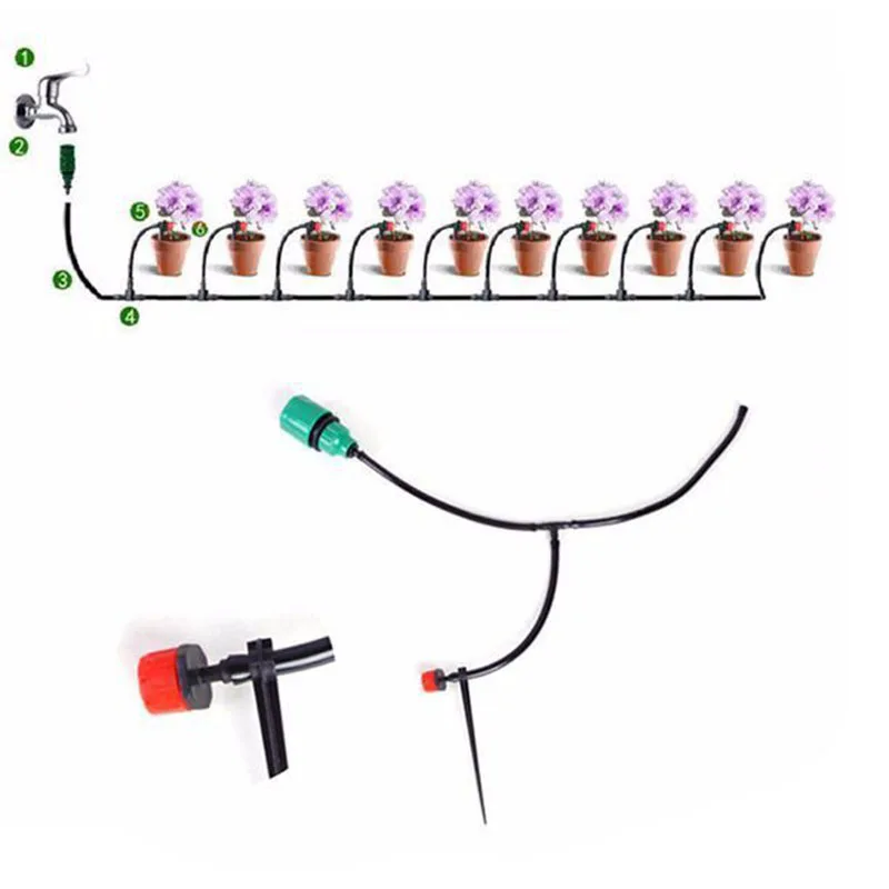 Garden Plant Micro Drip Automatic Watering System Hose Set Water Irrigation DIY