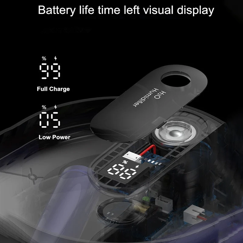 Hause Luft Luftbefeuchter 1L 3000MAh Tragbare Wireless USB Aroma Ätherisches Öl Diffusor Batterie Lebensdauer Zeigen Aromatherapie Humidificador