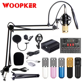 

Wired Microphone Studio Recording Kits BM 800 Condenser Microphone For bm-800 Karaoke mic Sound Card Computer Phantom Power