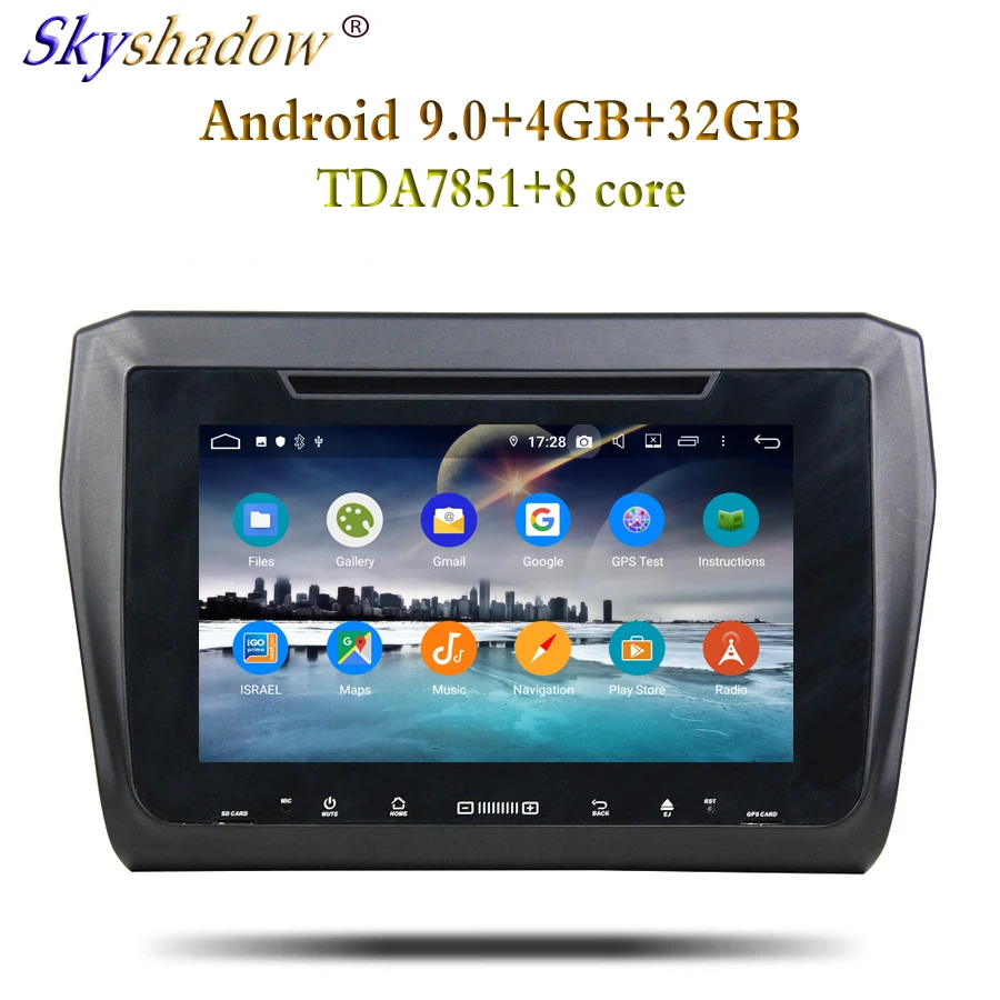 Cheap 2DIN Android 9.0 Octa 8 Core 4GB RAM +32GB For SUZUKI SWIFT 2017 Car DVD Player GPS Glonass Map car RDS Radio wifi Bluetooth 4.2 3