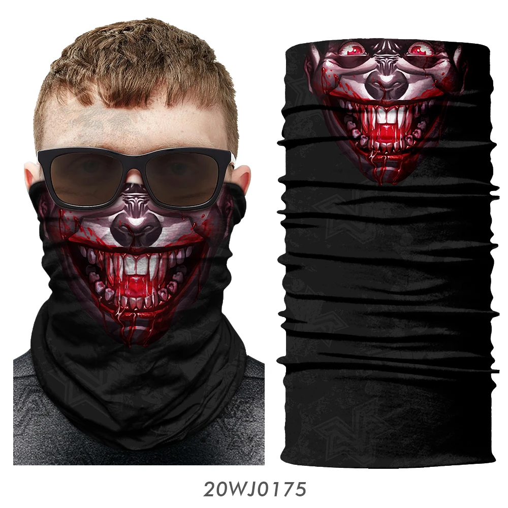 3D велосипедная Бандана Повязка На Голову Череп Braga Cuello наружная Шея Баффы Джокер бесшовная бандана мотоциклетная маска для лица Зимняя повязка на шею - Цвет: 20WJ0175