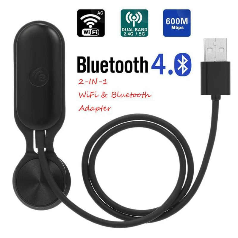 Бесплатный драйвер 600 Мбит/с Usb Wifi адаптер 2,4 ГГц 5 ГГц двухдиапазонный Bluetooth 4,2 приемник карты ключ для ПК Windows