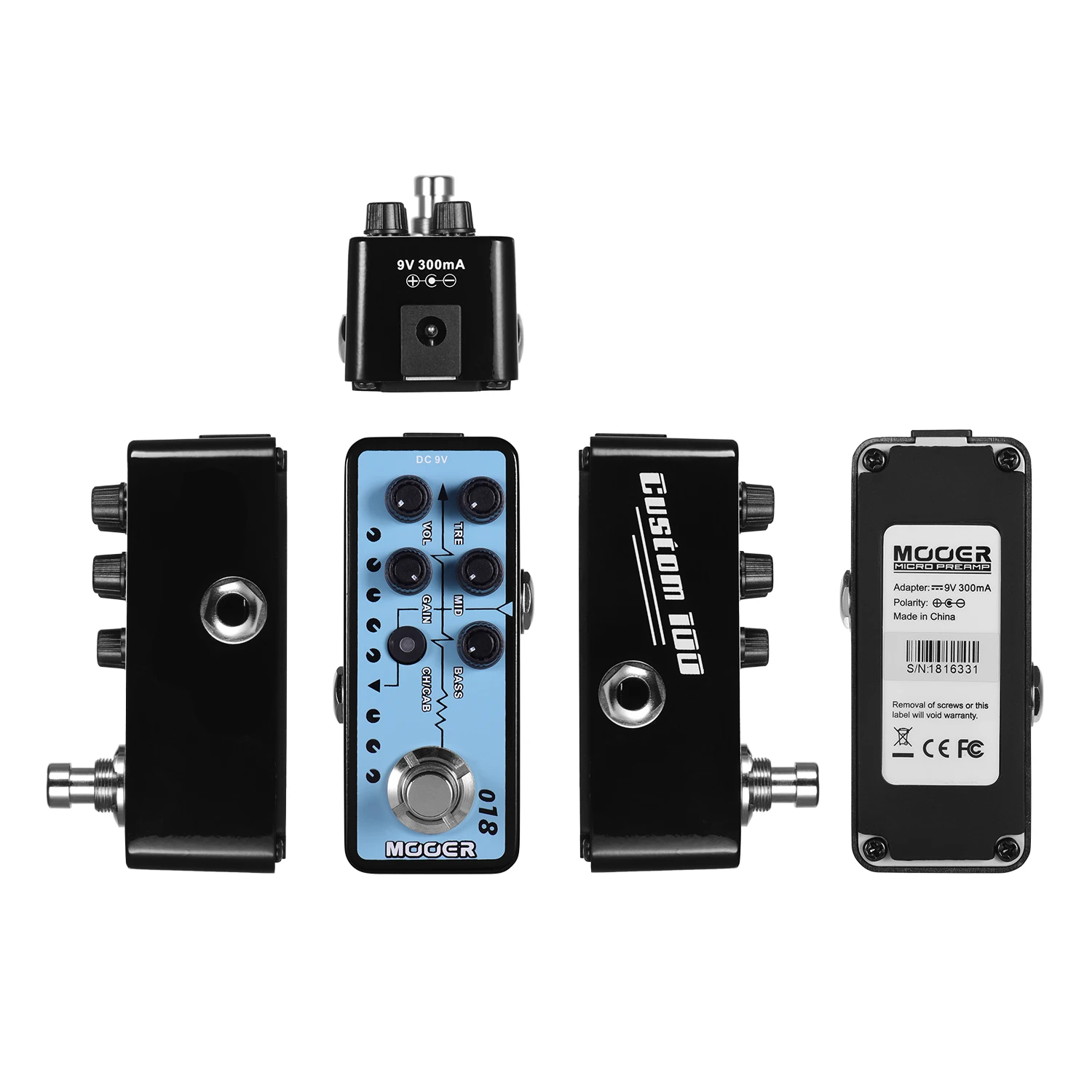 Mooer MICRO PREAMP серия 018 изготовленный на заказ 100 цифровой предусилитель гитарная педаль моделирования кабинета двойной Каналы 3-полосный