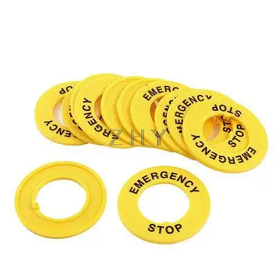 

12 Pcs Round 22mm Dia Cutout Push Button Switches Safeguard Cover Yellow
