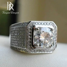 Bague Ringen, Новое поступление, 925 пробы, серебряные циркониевые Квадратные Кольца для властных мужчин, влюбленных, свадебные, Обручальные, подарок, ювелирные изделия