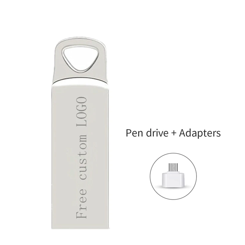 USB 2.0 Flash Memory Stick 8gb High Speed Metal USB Flash Drive 32gb U Disk 16gb Pendrive 64gb Pen drive 128gb Free custom LOGO - Цвет: silver
