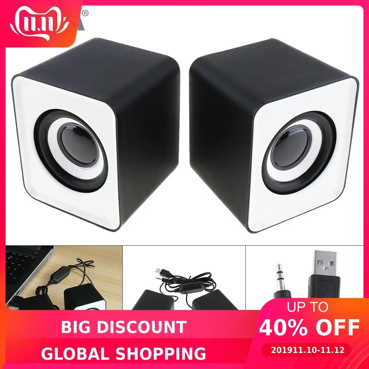 Мини сабвуфер музыка Динамик Портативный стерео бас компьютер громкий с 3 5 мм
