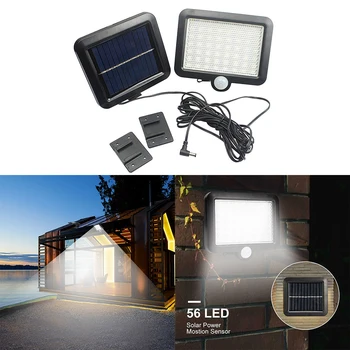 

LED Solar Light With Panel 56 LED Cable Garden Floodlight Waterproof Wall Solar Lamp For Outdoor Lawn Lighting