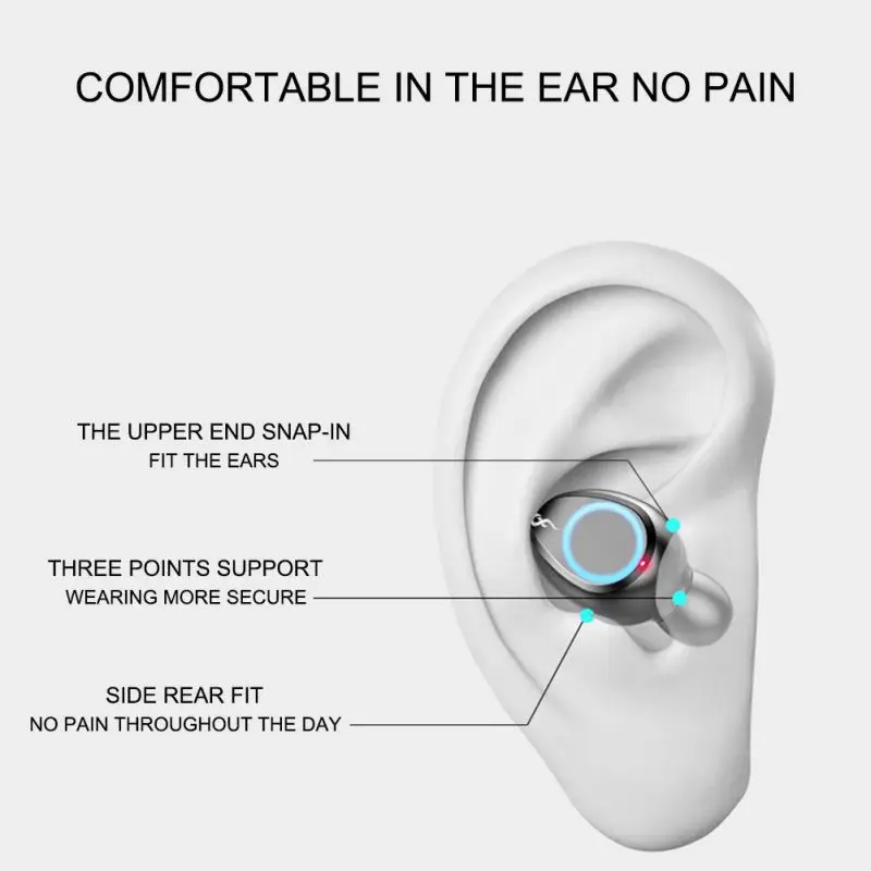 Беспроводные наушники Bluetooth, спортивные наушники для воспроизведения музыки, портативные беспроводные наушники Bluetooth с сенсорным цифровым дисплеем