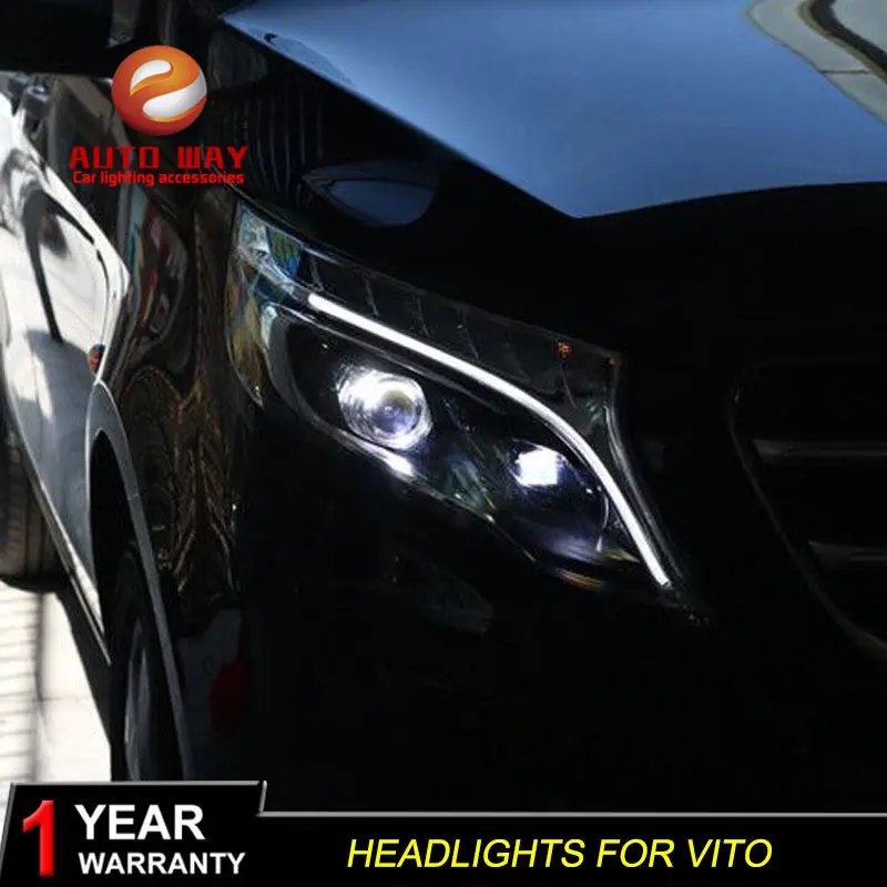 Автомобильный Стайлинг чехол для фары Benz vito 2016 2019 2017 светодиодный DRL Объектив