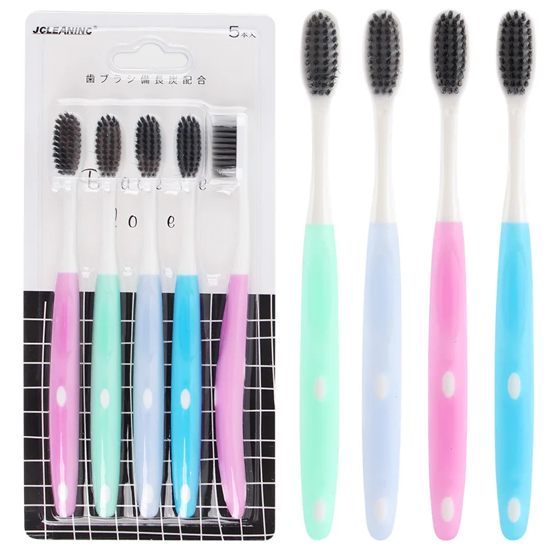 

Si Cheng Good Marca Color Simple Bamboo Charcoal Toothbrush 5 Pack Adult Soft Bristle Toothbrush Couples Home Manufacturers Whol