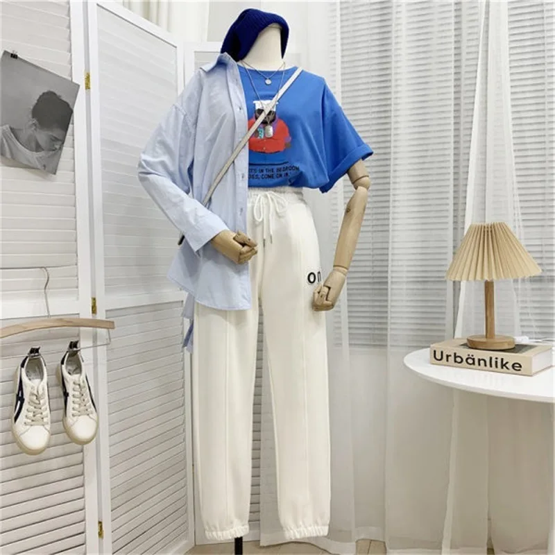 

New Casual Joggers Stacked Sweatpants Women Fashion High Waist Baggy Sweatpants Running Jogging Sport Pants Trousers Streetwear