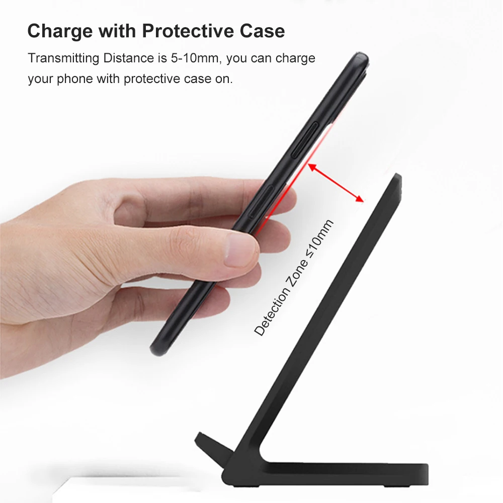 Universal Qi Wireless Charger Vertical Fast Charger For iPhone USB Charger 10W Power Charging For Samsung S8 S9 Smart Phones