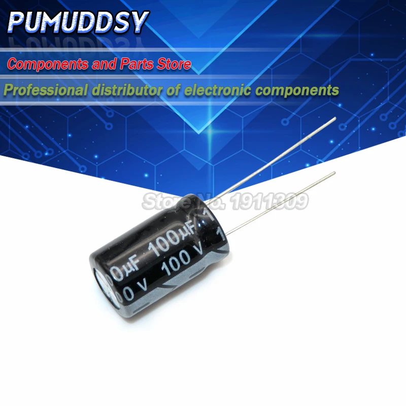 

20PCS Higt quality 100V100UF 10*17mm 100V 100UF 10*17 Electrolytic capacitor