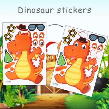 

Cyuan Dinosaur Stickers Sheets Make a dinosaur Games Party Gift for Kids Dino Birthday Decorations Baby Shower Dinosaur Stickers