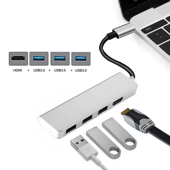 

High End USB 3.1 To HDMI / USB 3.0 3 Port Hub Adapter Type-C USB-C Converter