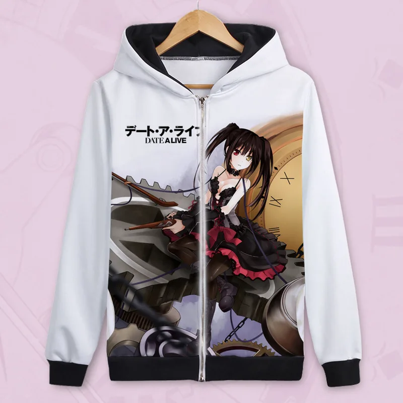 DATE A LIVE Yatogami Tohka толстовка с капюшоном, косплей костюм для мужчин и женщин, модная мультяшная куртка с капюшоном, школьная форма для студентов