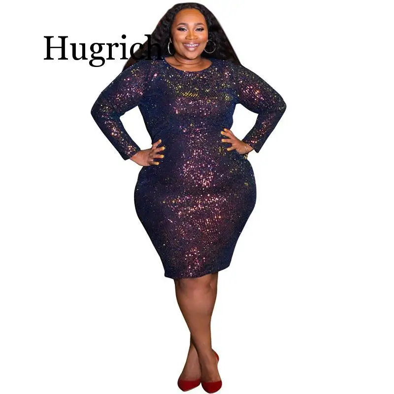 

Glitter Dress Plus Size Women Long Sleeve Sequin Dress Oversized Large Big Size 5xl Sexy Clubwear Club Party Bling Bling Dresses