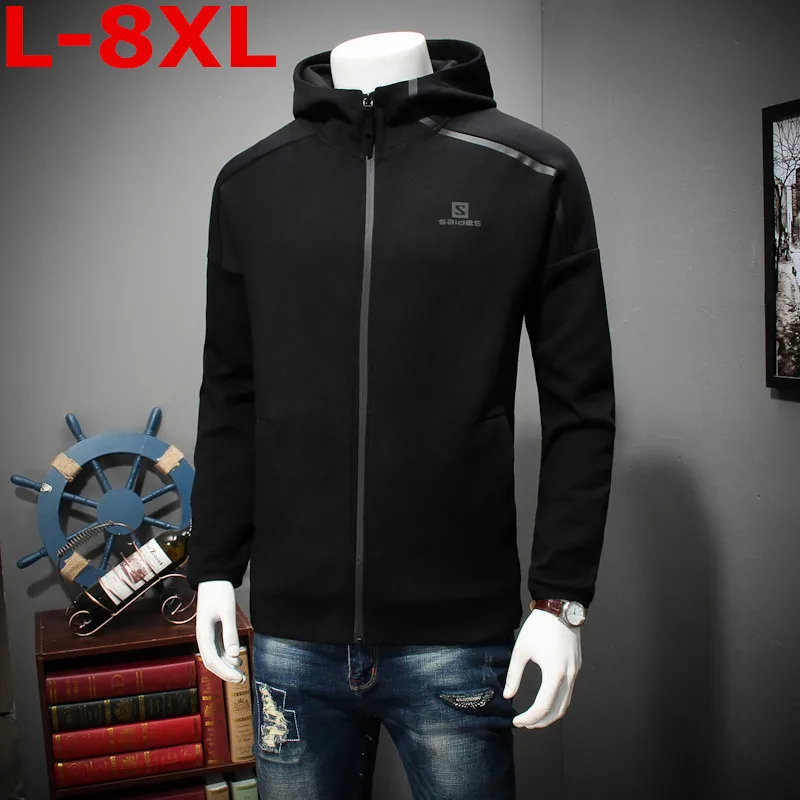 Весна и осень размера плюс 8XL 7XL 6XL 5XL 4XL Новинка Верхняя одежда с капюшоном куртка