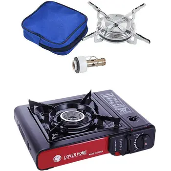 

1pcs Cassette Gas Stove Gas Stove Windproof Wild Gas & 1pcs Outdoor Stainless Steel Mini Gas Stove Portable