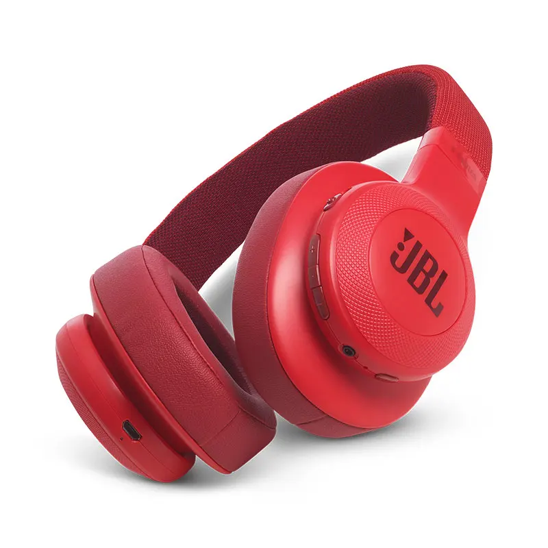 Беспроводные наушники JBL E55BT, складная гарнитура с Bluetooth, глубокие басы, спортивные наушники, HIFI, тренажерный зал, с микрофоном, скорость зарядки - Цвет: Красный